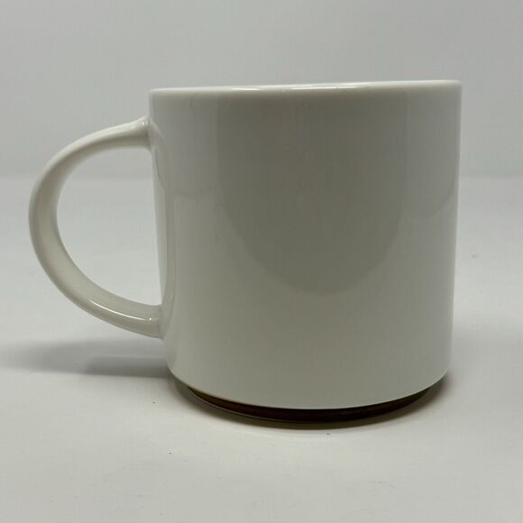 Williams Sonoma Mug Monogram Initial S Art Deco Cream Gold Modern Porcelain - Picture 2 of 3